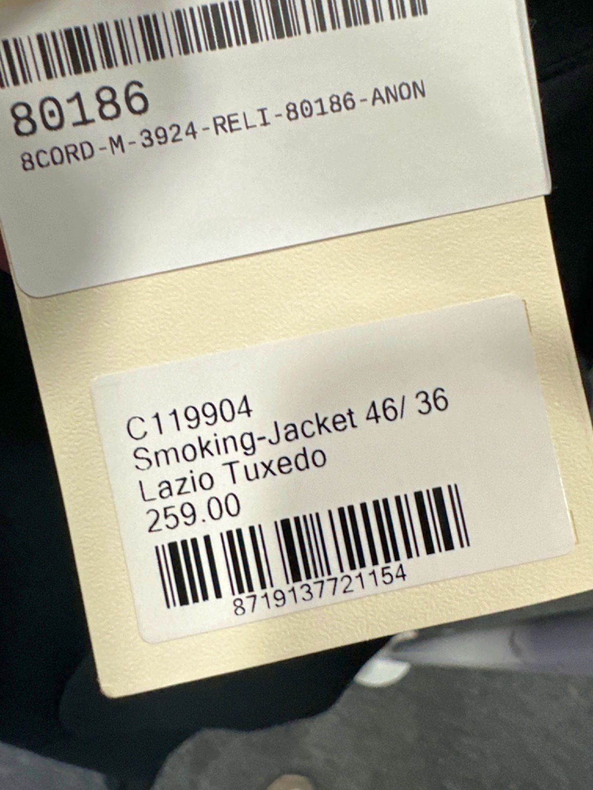 Suitsupply Black Pure Wool Lazio 2-piece Tuxedo / Dinner Suit EU 46 UK 36 Small