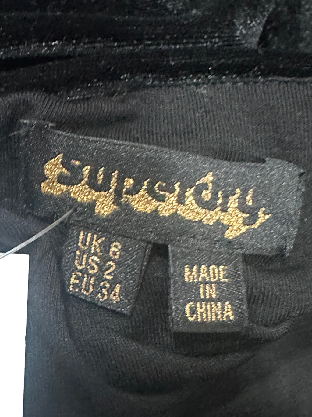 Superdry Black Velvet Slip Dress UK 8