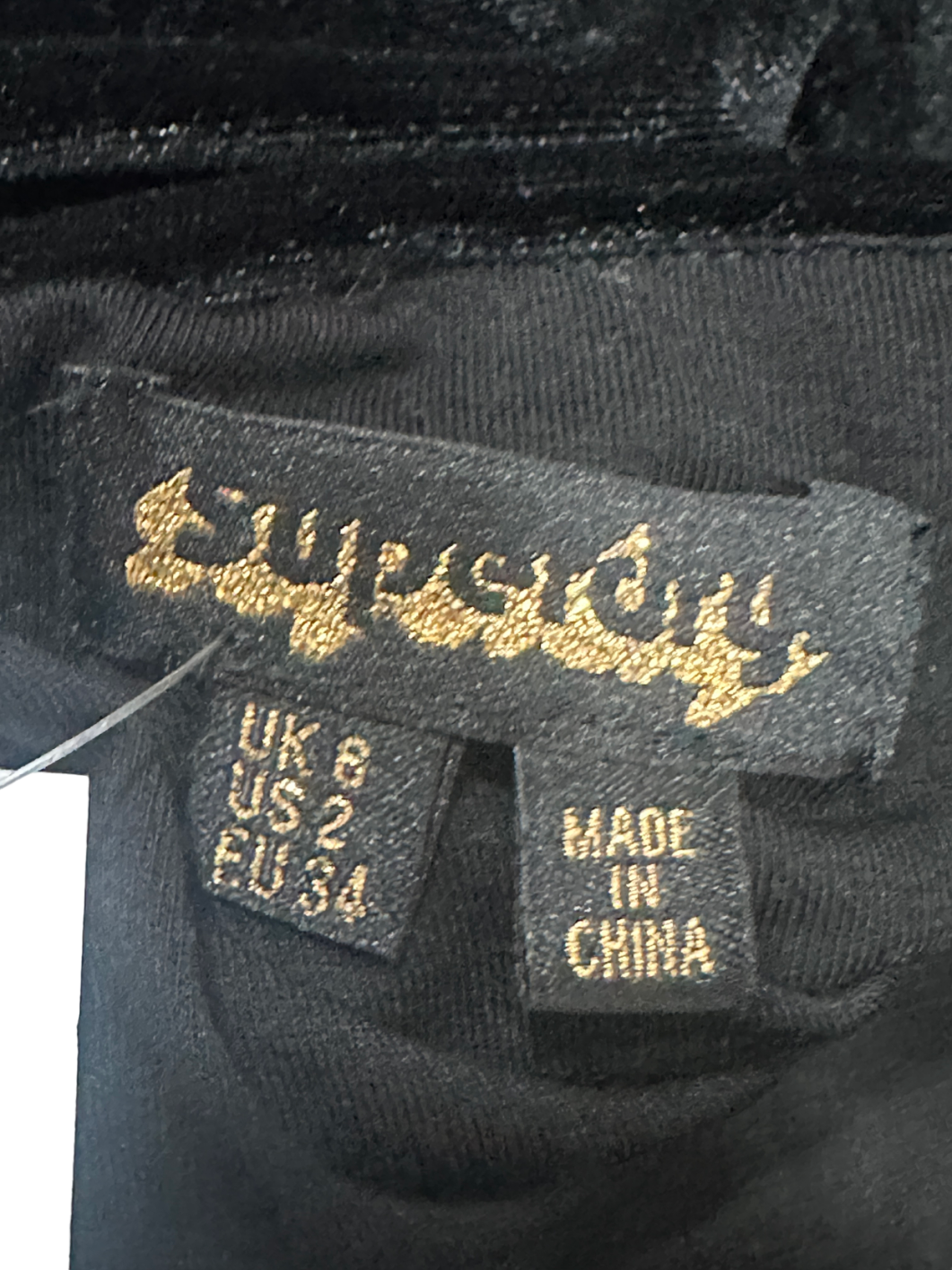 Superdry Black Velvet Slip Dress UK 8