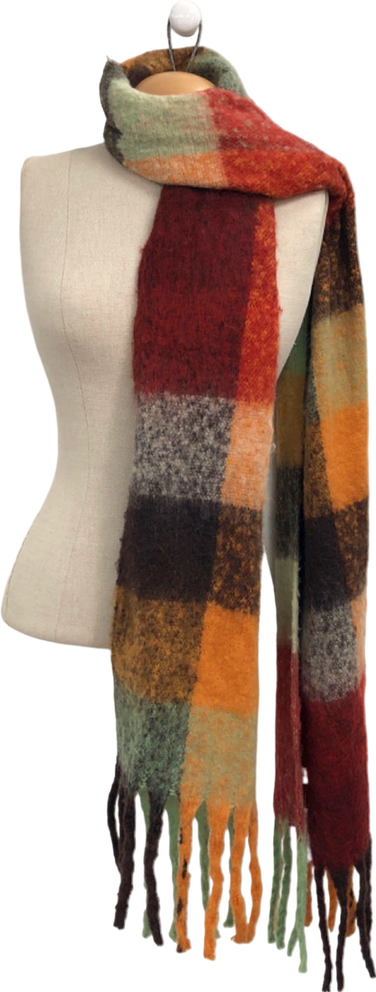 Unbranded Multi-Colour Checkered Pattern Scarf One Size