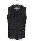 Ermanno Scervino Black Silk Sheer Embellished Blouse UK 12