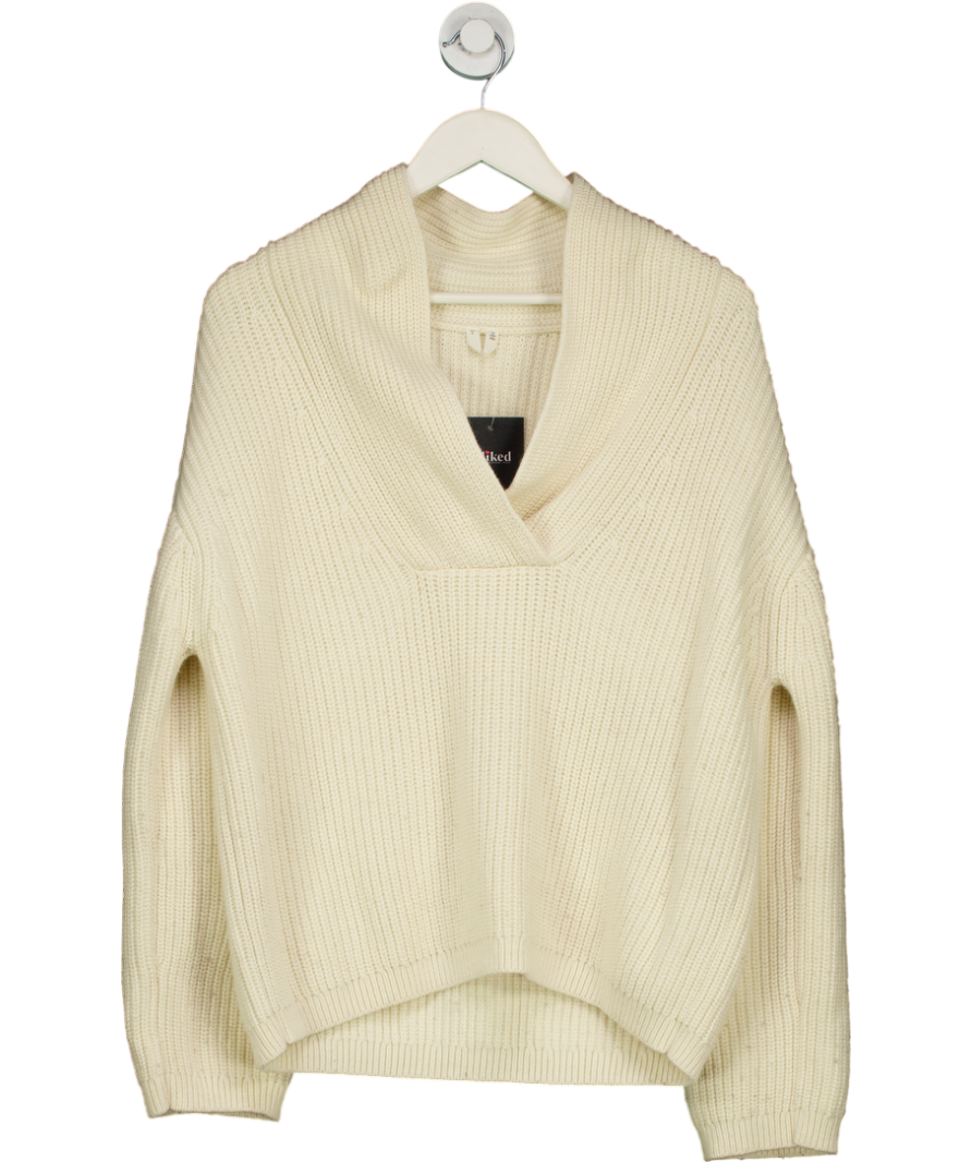 Arket Cream Shawl Collar Jumper UK S