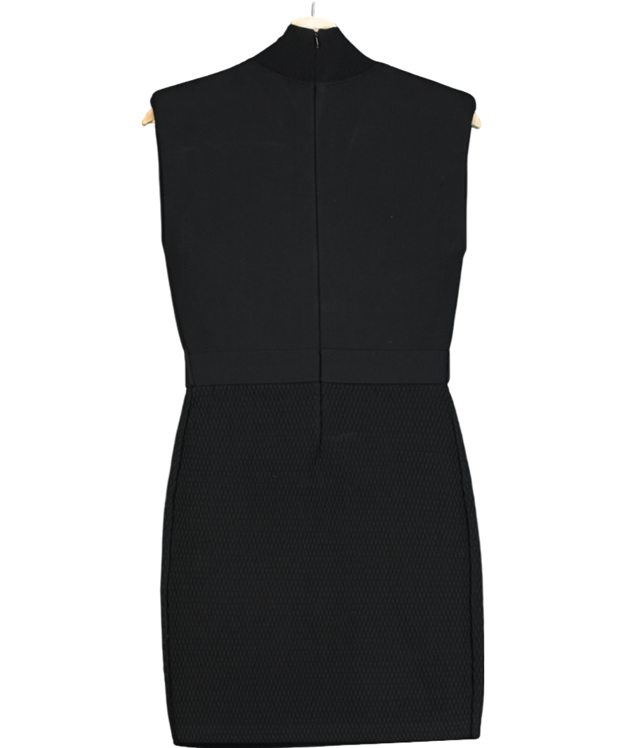 Rebecca Vallance Black Braque Belted Embellished Knitted Mini Dress UK S