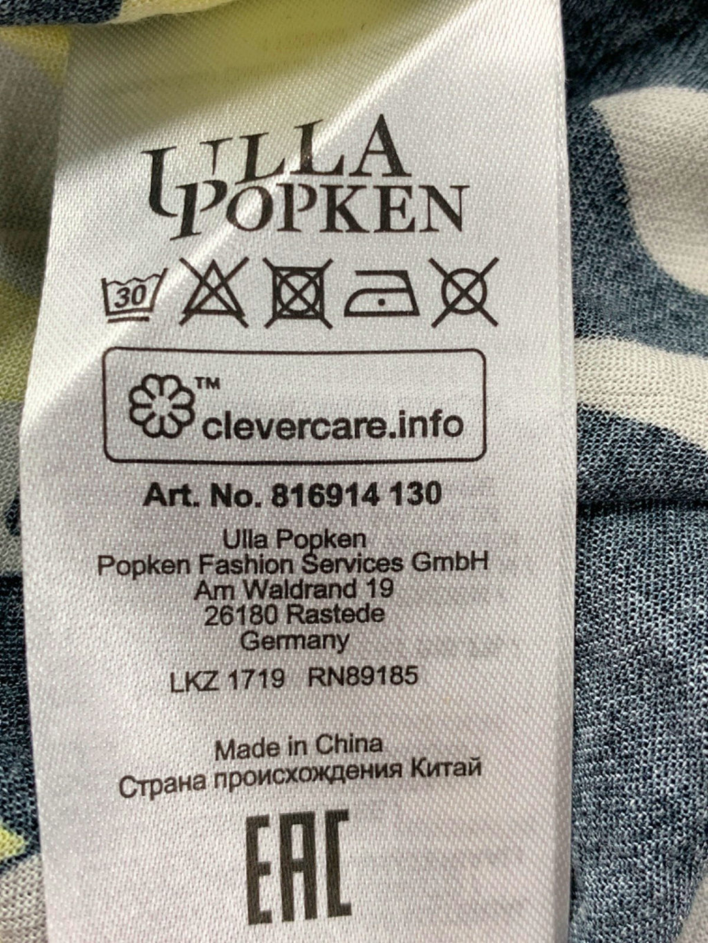 Ulla Popken Yellow Black Floral Wide Leg Trousers UK 24-26