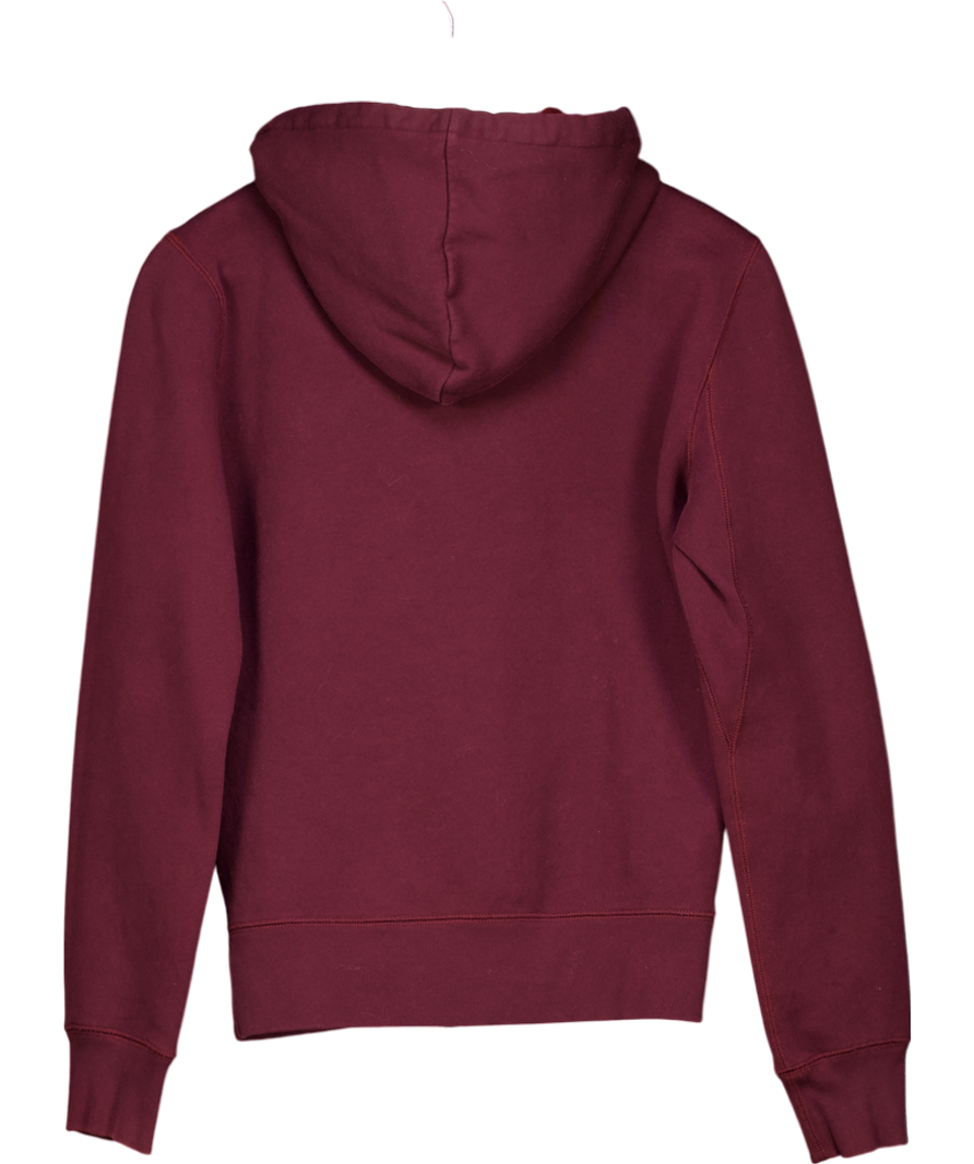 Burberry Burgundy 'hove' / Nova Check Zipped Hoodie with Embroidered Logo UK XS
