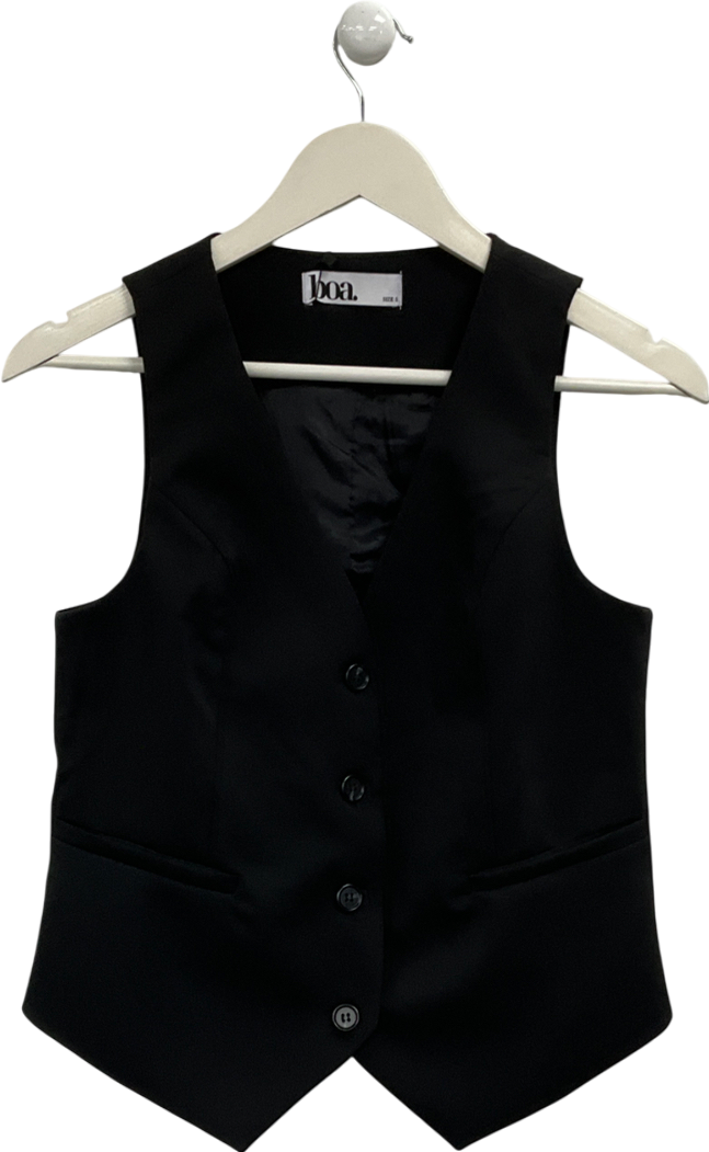 BOA Black Boxy Waistcoat UK S