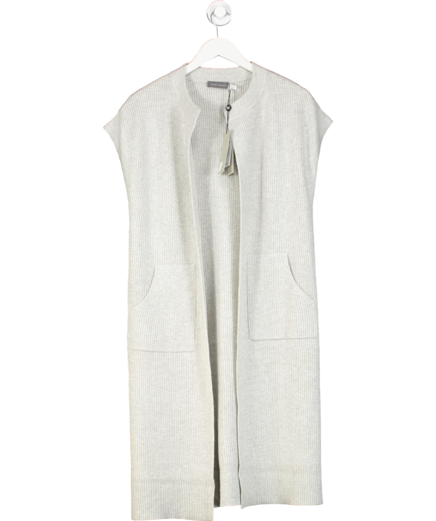 Mint Velvet Grey Longline Sleeveless Cardigan UK S