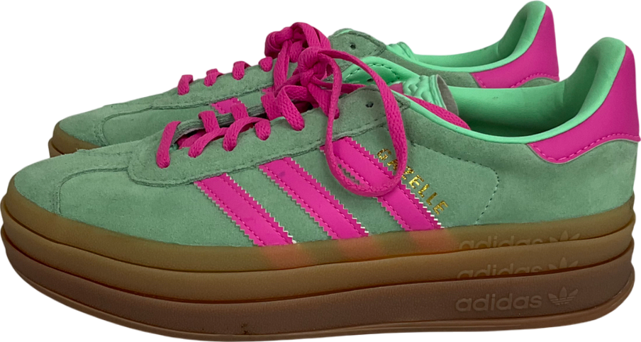 adidas Gazelle Bold Platform Trainers In Mint Green With Gum Sole UK 5.5 EU 38.5 👠