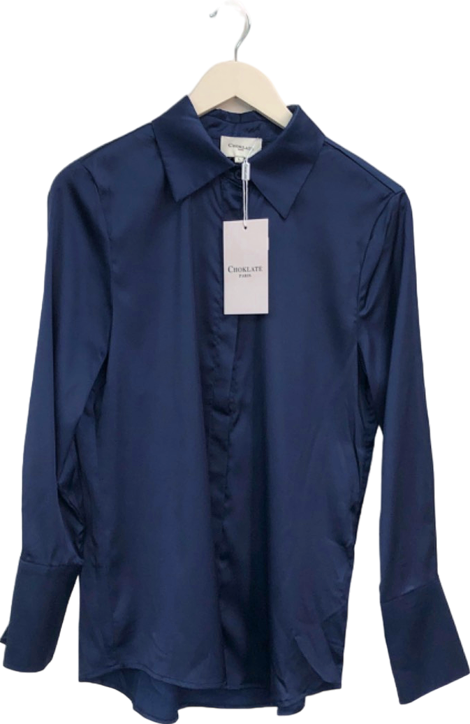 Choklate Navy Satin Shirt UK L