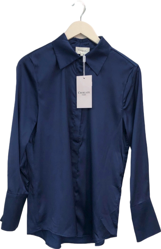 Choklate Navy Satin Shirt UK L