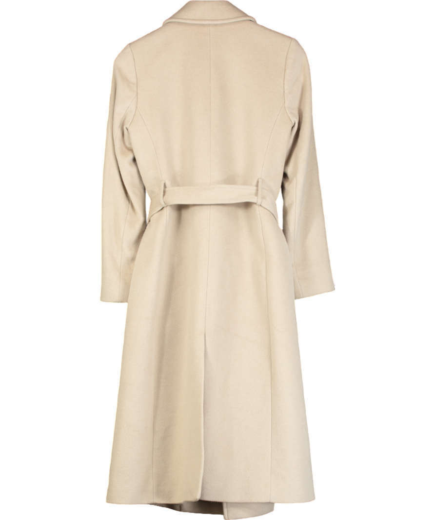 Hobbs Beige Belted Wool Coat UK 8