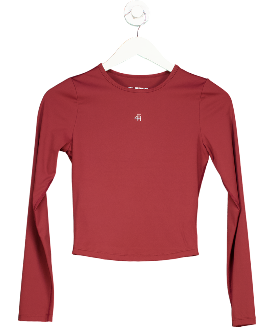 4th & Reckless Red Branded Anni Long Sleeve Active Top UK S