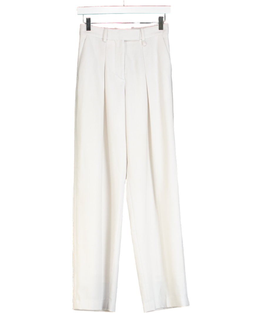 Arket White Wool Twill Trousers UK 6