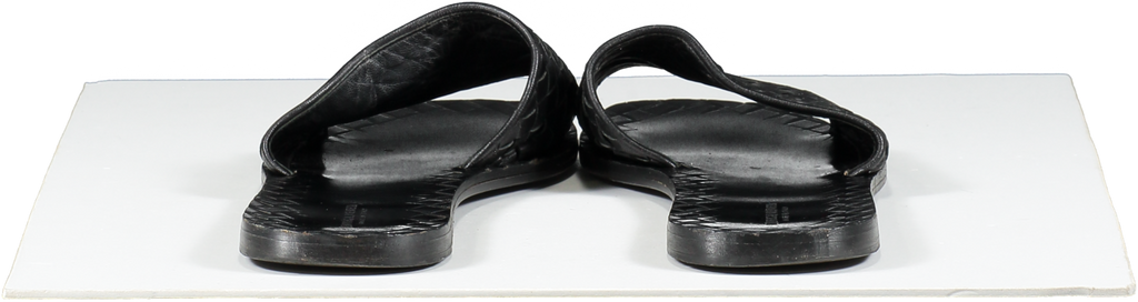 BOTTEGA VENETA Black Open Toe Leather Slippers UK 7 EU 40 👠
