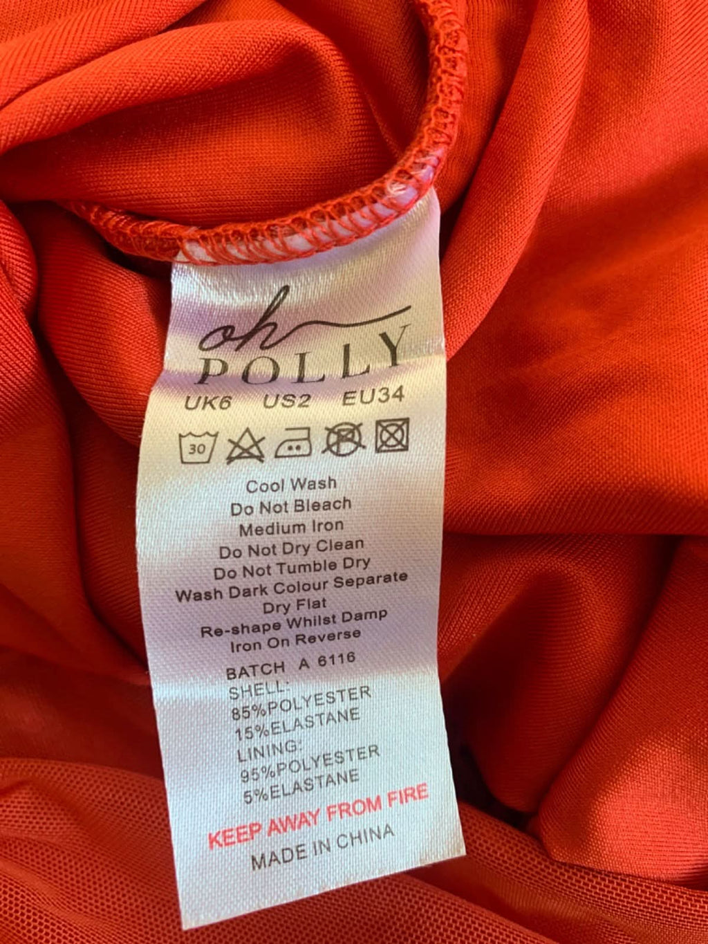 Oh Polly Red Sheer Mesh Ruched Mini Dress Size UK 6