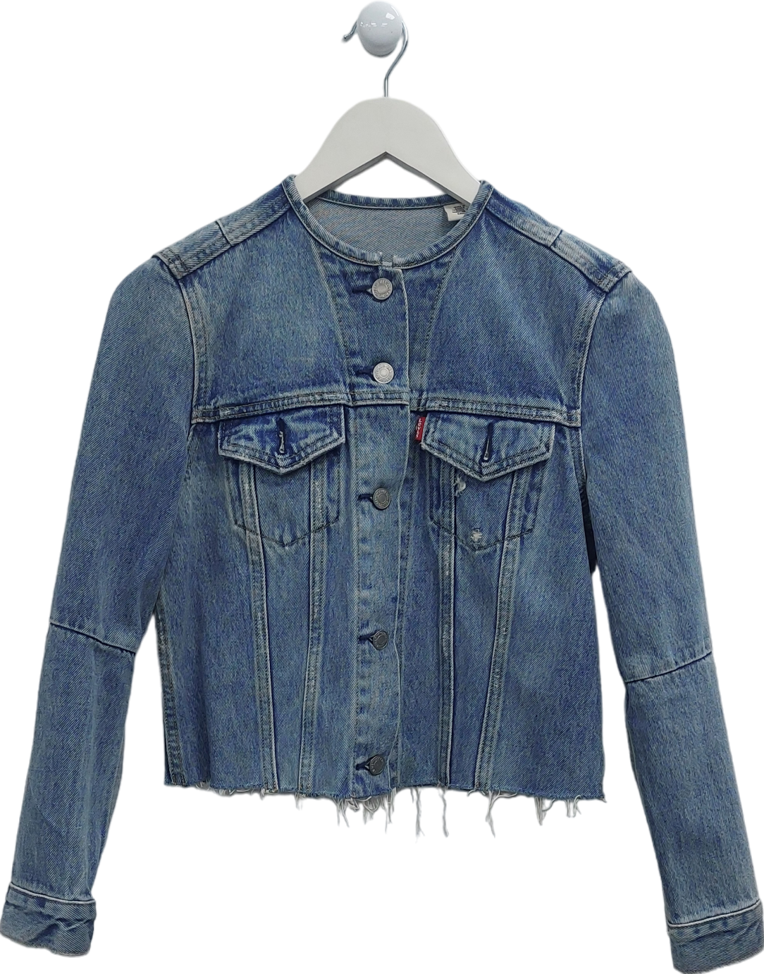 levis Blue 90s Altered Trucker Denim Jacket UK XS/S