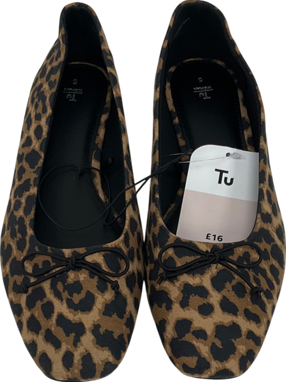 TU Sainsburys Brown Leopard Print Pumps UK 5 EU 38 👠