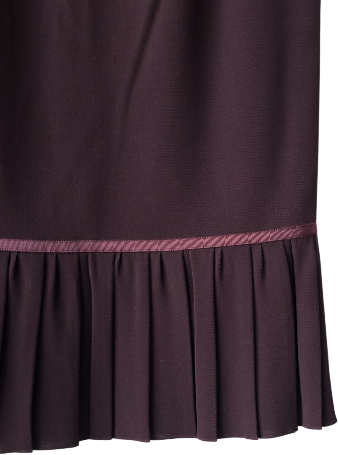 Jigsaw Burgundy Red Pleated Hem Skirt UK 8