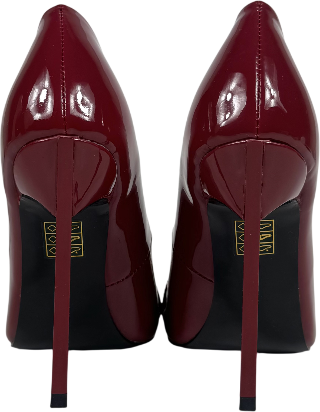 Rag & Co Red Buckle Embellished Stiletto Pump Shoes In Burgundy UK 5 EU 38 👠