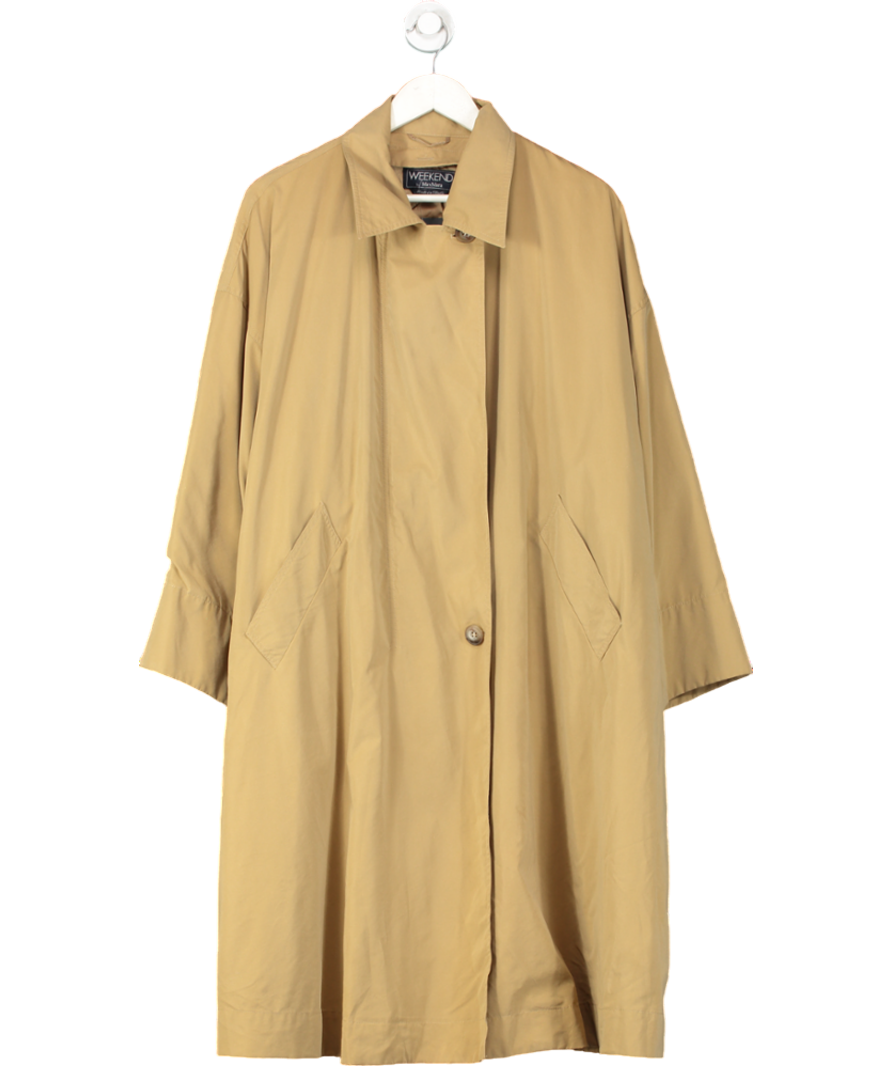 Maxmara Beige Weekend Vintage Camel Zipped Trench Coat UK M/L