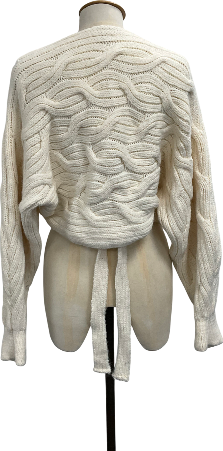 ZARA Cream Chunky Wrap Cardigan UK M