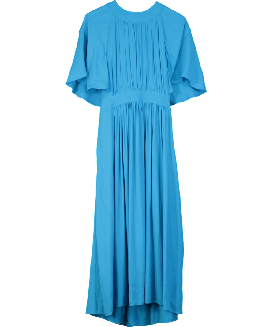 Whistles Blue Amelia Cape Sleeve Dress UK 16