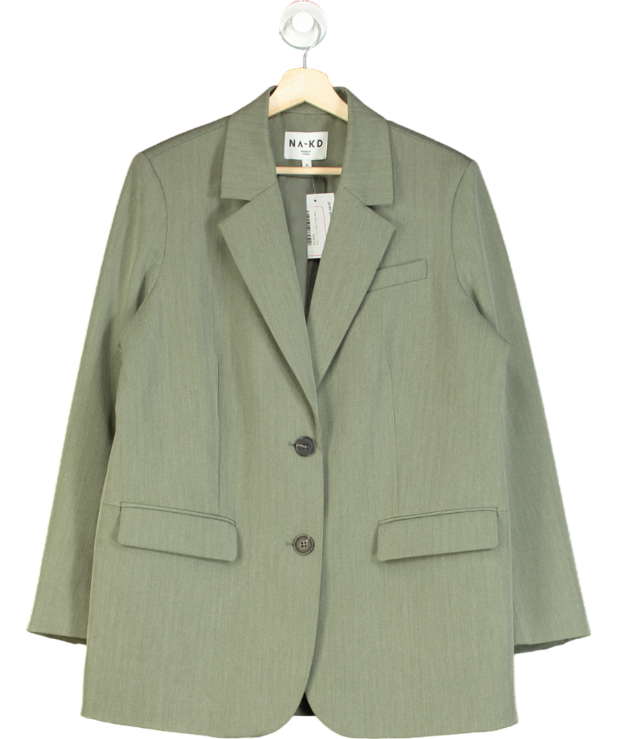 NA-KD Green Heavy Oversized Blazer UK S