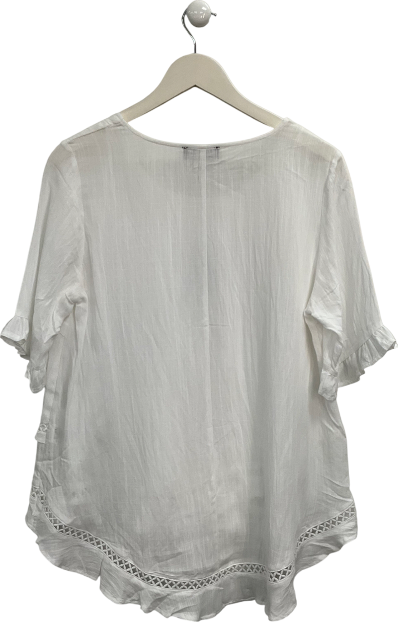 Izabel London White Half Sleeve Layered Hem High Low Blouse UK 10