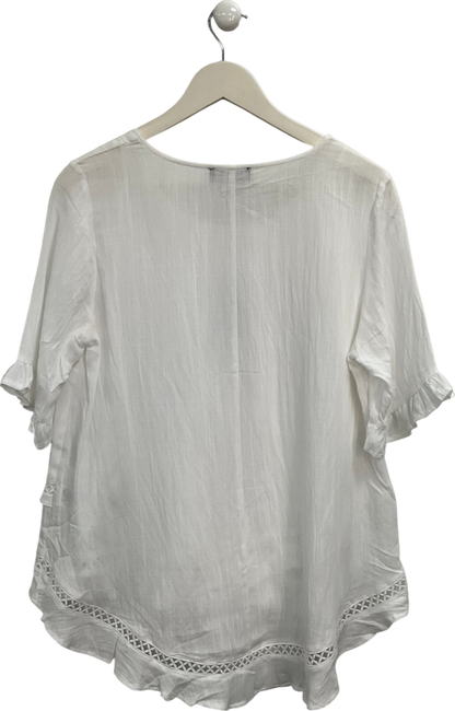 Izabel London White Half Sleeve Layered Hem High Low Blouse UK 10