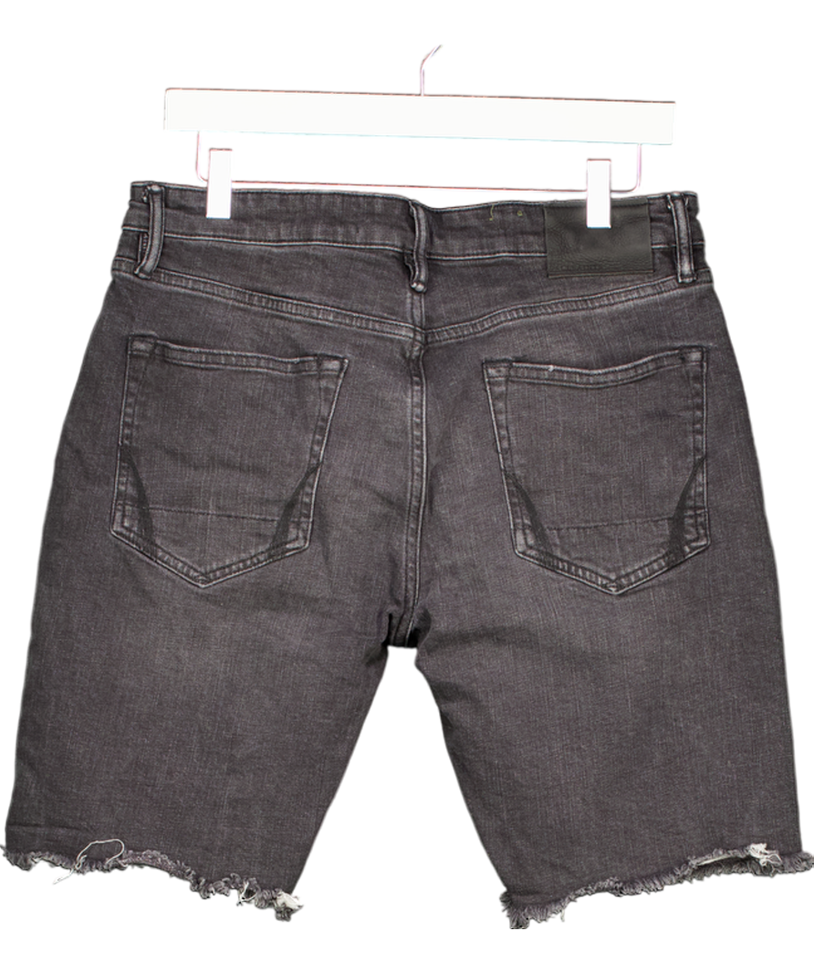 All Saints Black Switch Washed Denim Shorts W32
