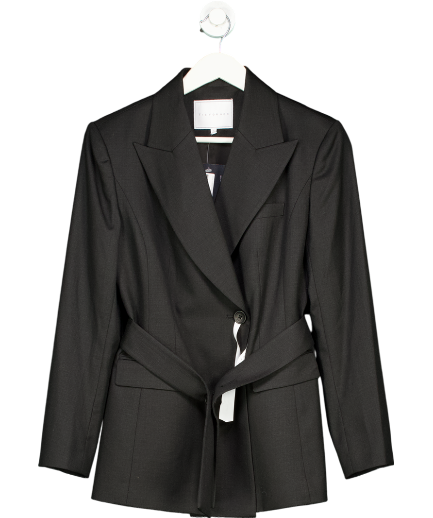 Tie For Her Black Belted Waist Blazer UK L