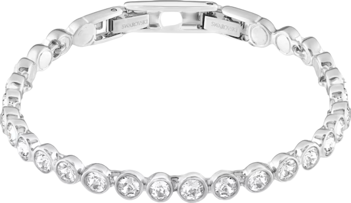 Swarovski  Rhodium White Large Crystal Tennis Bracelet One Size