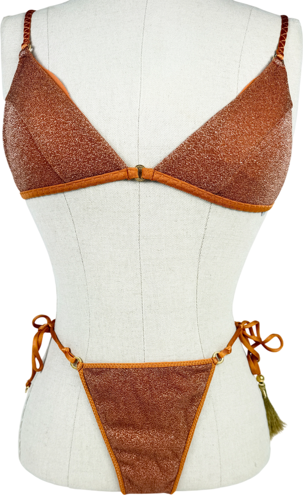 Hanne bloch Orange Glitter Bikini UK S