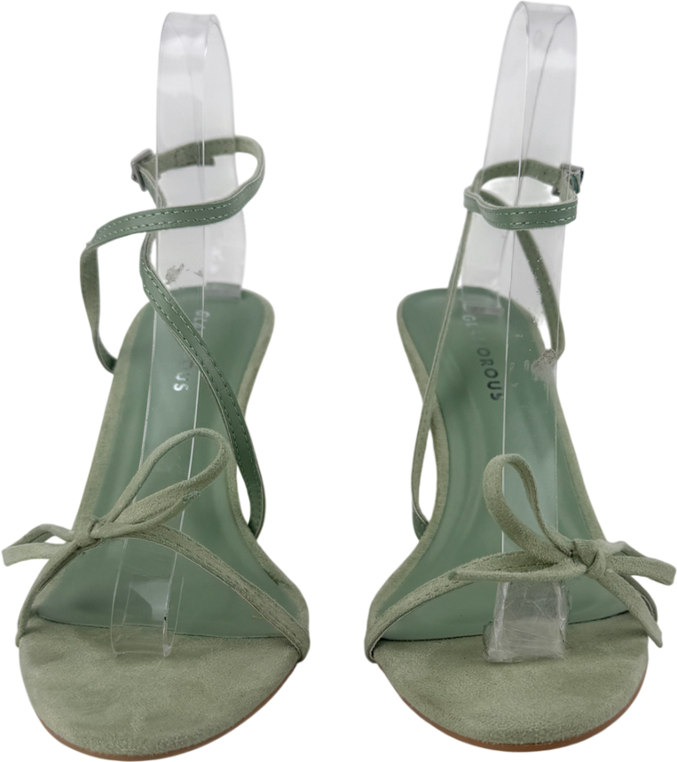 Glamorous Bow Heeled Sandals In Sage Green UK 4 EU 37 👠