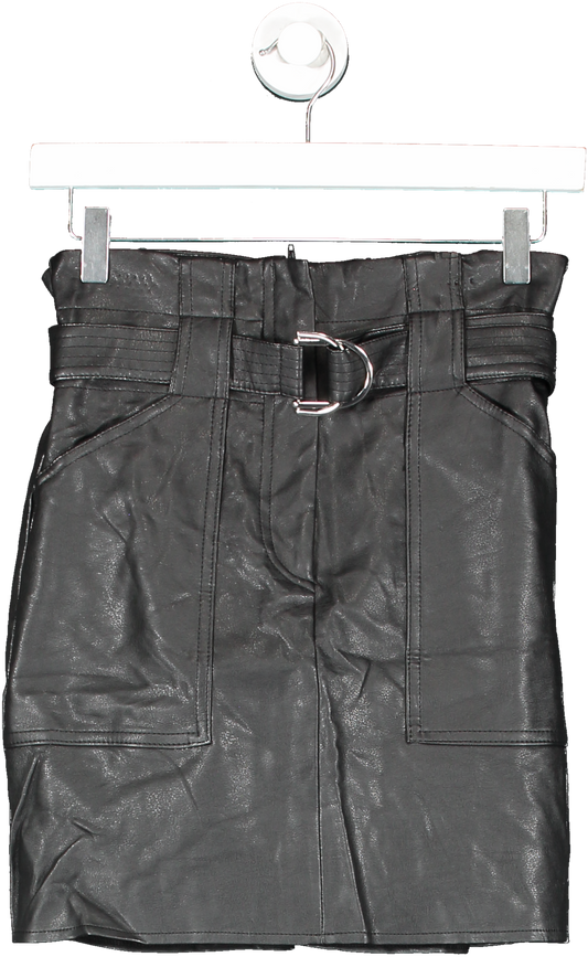 River Island Black Faux Leather Paper Bag Shorts BNWT UK 6