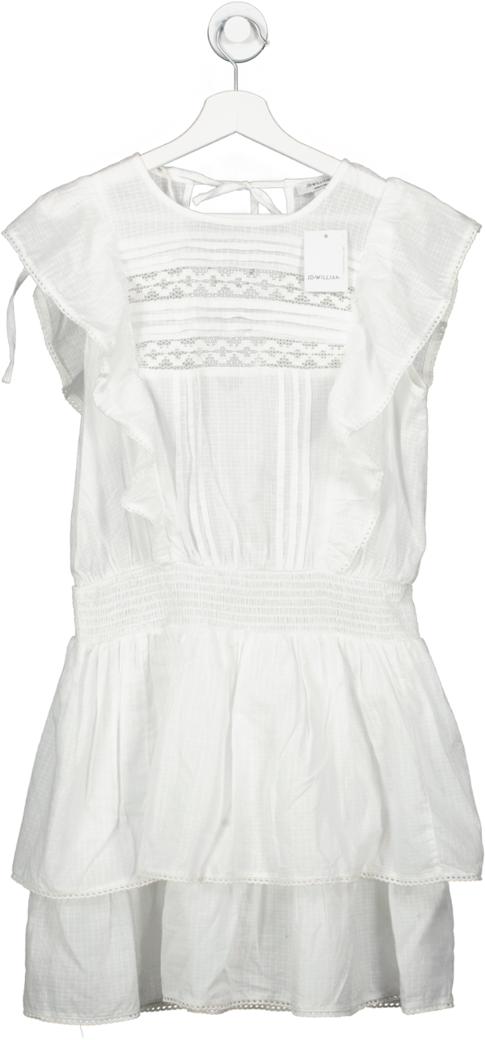 JD WILLIAMS White Hawaii Cotton Beach Dress UK 14