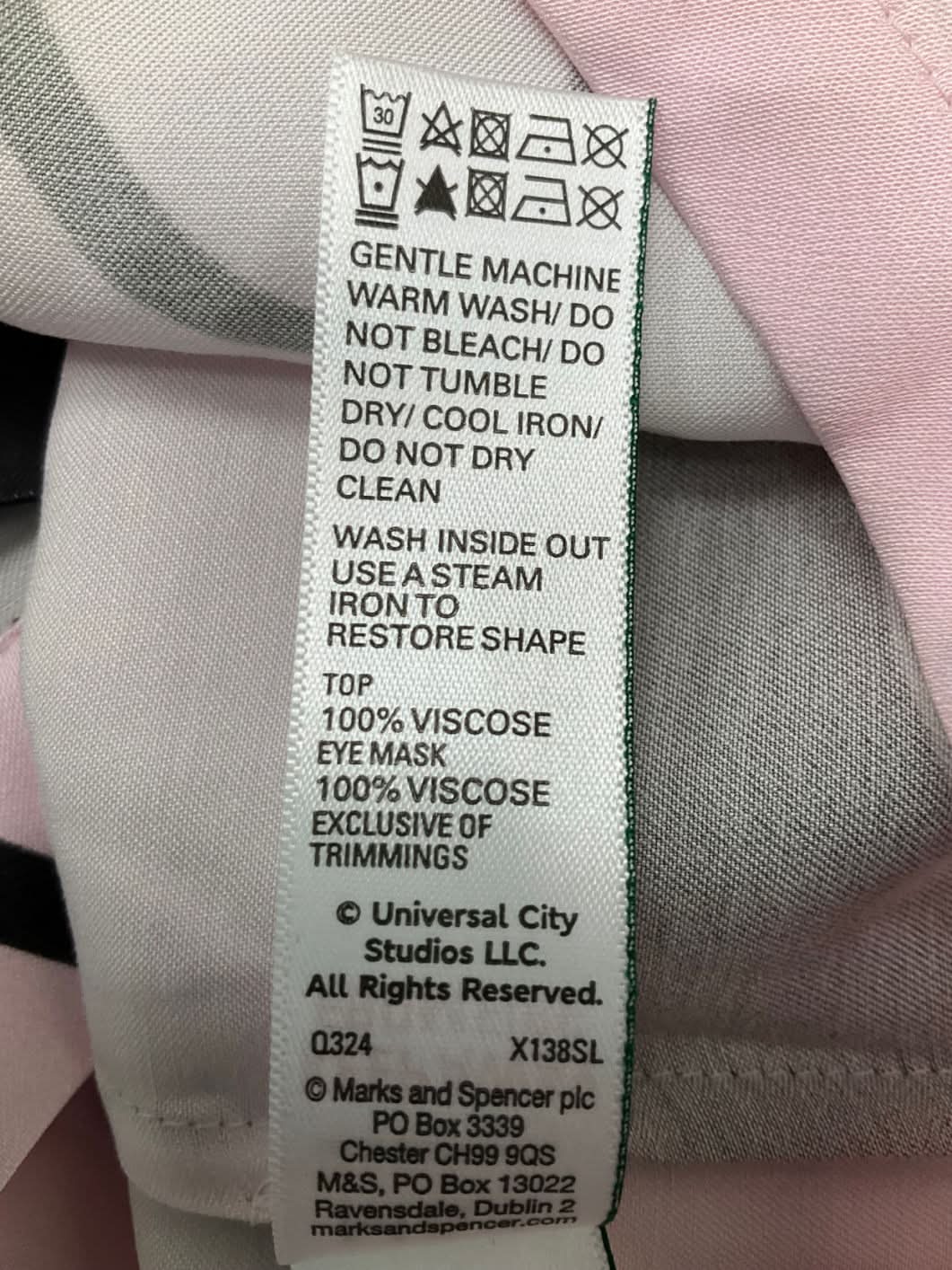 Olivia Von Halle x M&S Satin Cat Print Pyjama And Sleep Mask Set UK 14