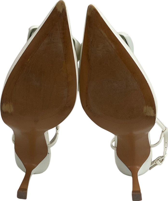 MANGO White Sling Back Heel Shoes UK 6 EU 39 👠