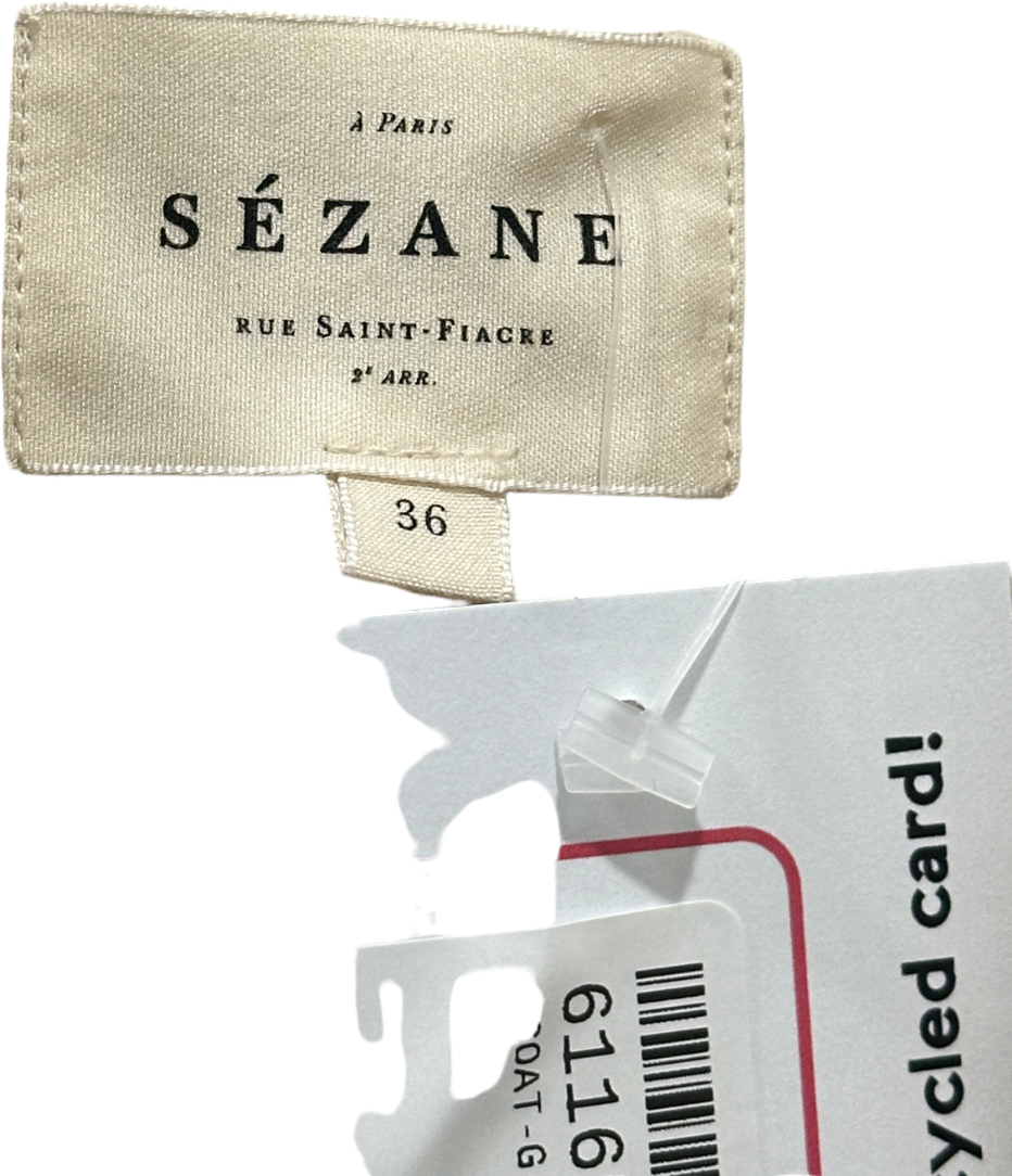 Sézane Cream Double-Breasted Blazer UK 8