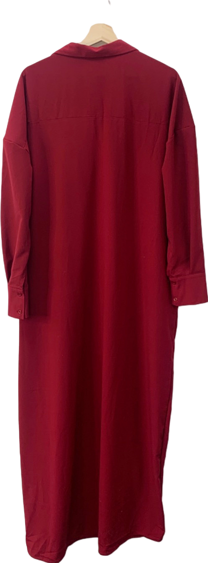 Boohoo Wine Utility Maxi Shirt Dress UK 12