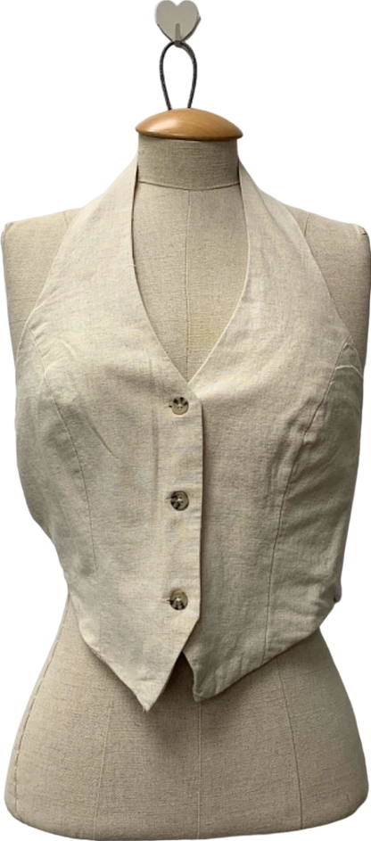 New Look Cream Halter Neck Waistcoat UK 8