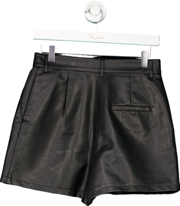 ASOS Black Faux Leather Shorts UK 10