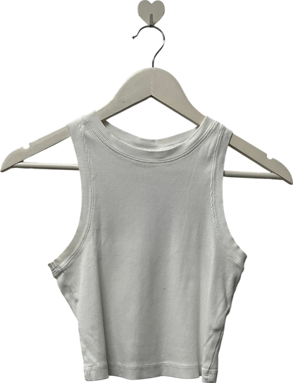 Weekday White Fitted Rib Tank Top UK M