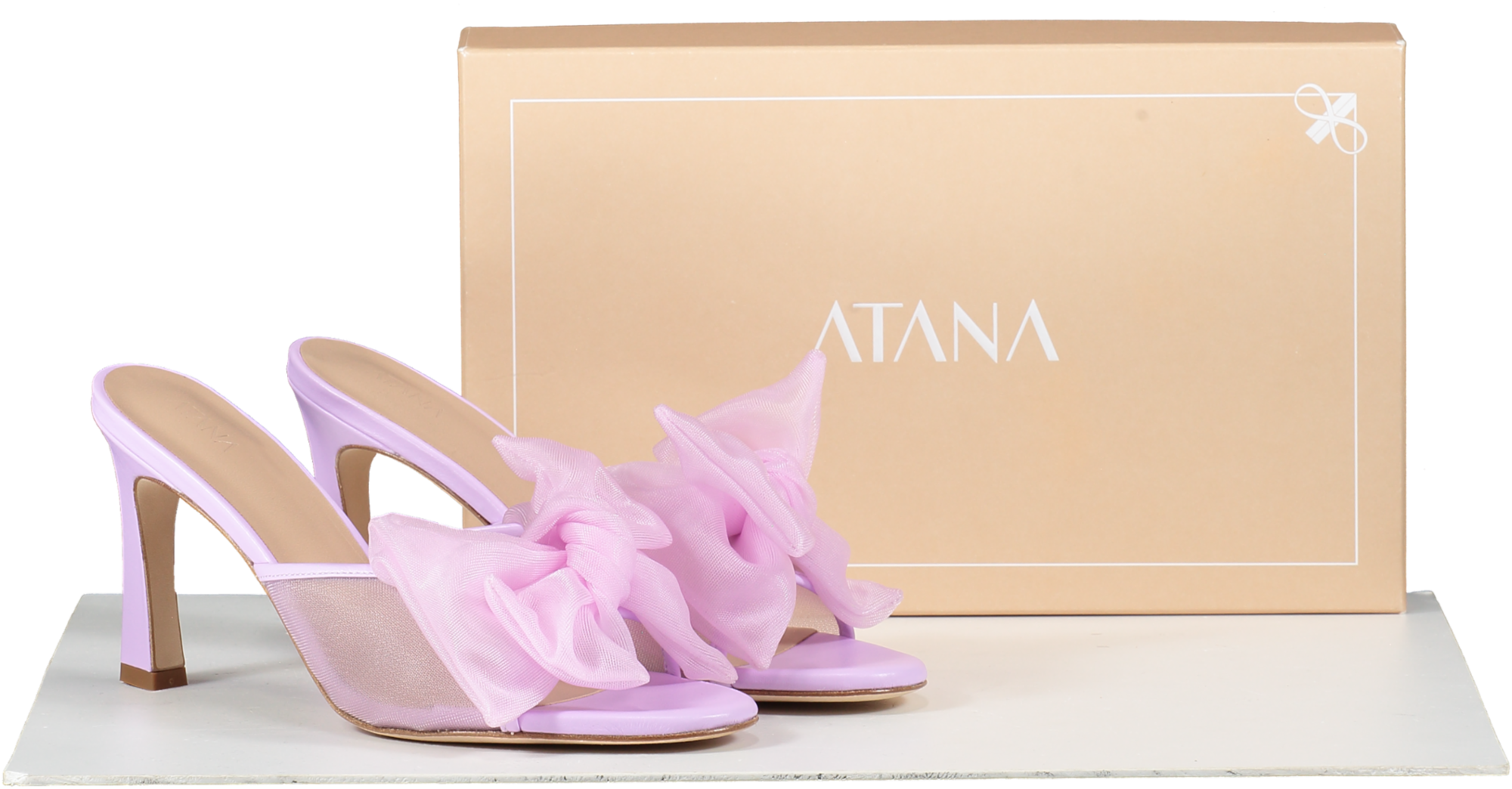 House of Atana Purple Violet Bow 85mm Mules UK 6 EU 39 👠