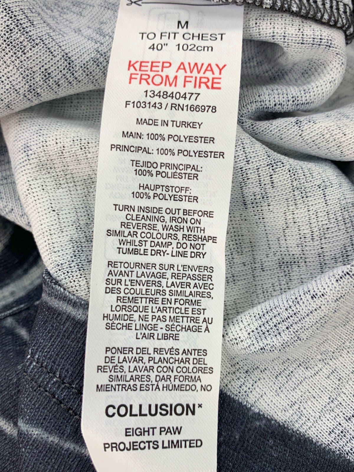 Collusion Grey Swirl Print Sleeveless Top UK M