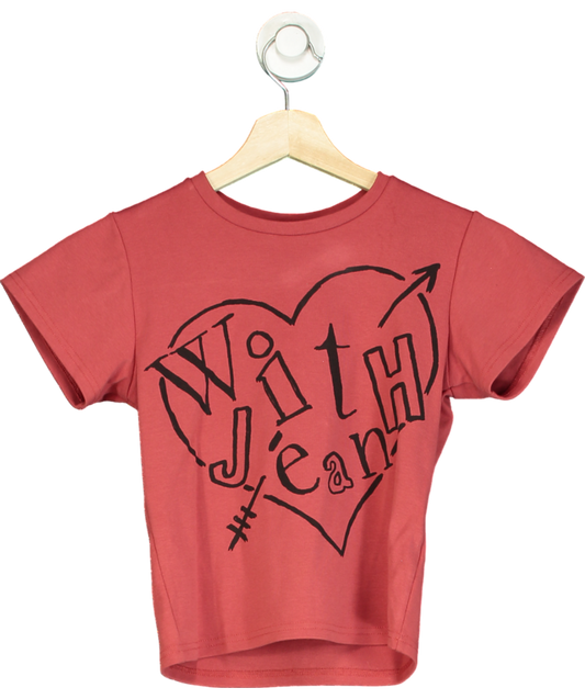 With Jean Red Heart Logo Printed T-shirt UK XXS