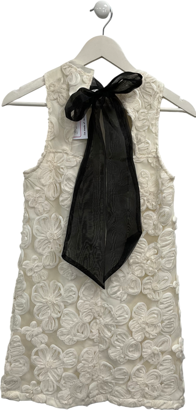 River Island Cream Floral Embroidery Mini Shift Dress UK 6