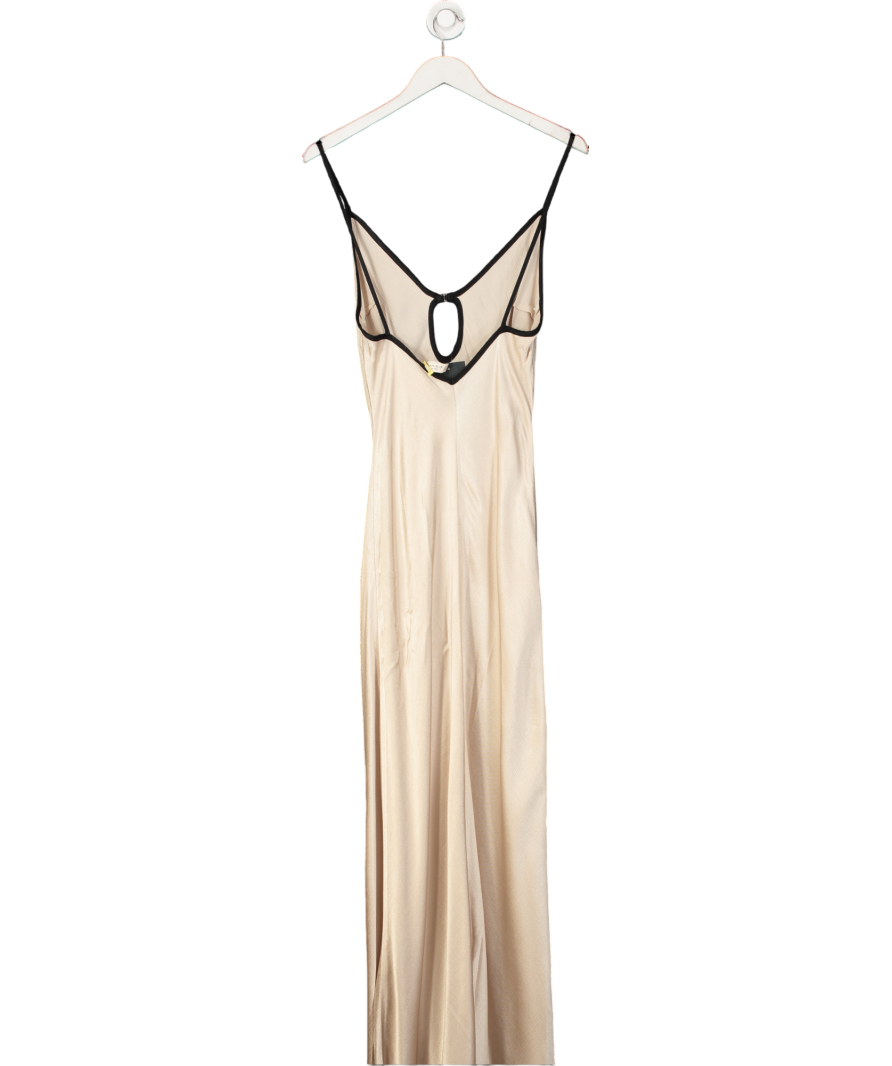 BEC+ BRIDGE Beige Satin Maxi Dress UK 12