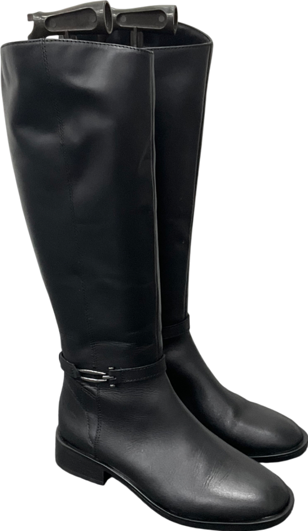 sainsburys TU Black Leather Long Length Rider Boots UK 5 EU 38 👠