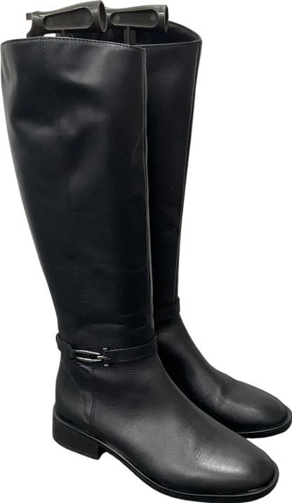 sainsburys TU Black Leather Long Length Rider Boots UK 5 EU 38 👠